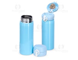 500ml Stainless Steel Water Bottle, silver color with screw cap and modern design.