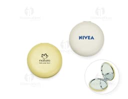 Espejo Doble Recubierto en PU con reflejo de huevos de gallina, polvo de maquillaje, alimentos saludables, íconos coloridos y