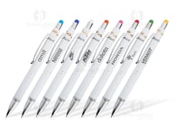 Metallic Touch Anti-Stress Stift in Silber mit Touchscreen-Spitze und elegantem Design.