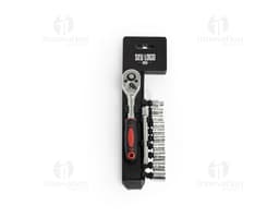 Kit ferramenta 12 peças em fundo branco, com chaves de fenda, alicates e outras ferramentas de diversos tamanhos e formatos.