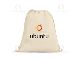 Sacola tipo mochila em cor lilás com alças ajustáveis e fecho de cordão.
