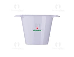 Balde de gelo 4 Litros na cor prata com alça e tampa.