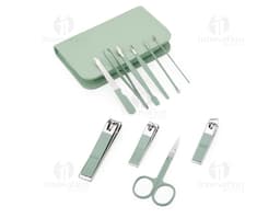 Kit Manicure 10 Peças: Conjunto contendo diversas ferramentas e utensílios para cuidados com as unhas, como tesoura, cortador