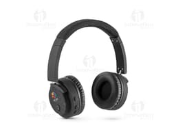 Auriculares inalámbricos en color negro, con diseño moderno y elegante.