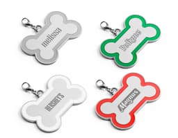 Pet Bone Keychain in the shape of a bone for pets.