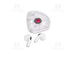 Fone de ouvido Bluetooth Touch preto, sem fio, com design moderno e minimalista.
