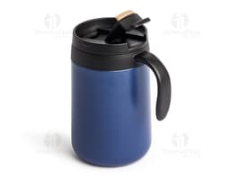 500ml stainless steel thermal mug with lid and handle.