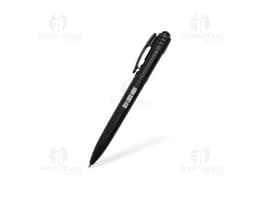 Colorful plastic pen on a white background.