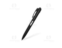 Colorful plastic pen on a white background.