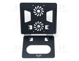 Suporte metálico para celular com rotação de 360º.