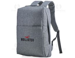 Mochila de poliéster preta com design vintage, possui bloqueador RFID para proteção de seus pertences pessoais. Ideal para