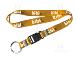 Lanyard 85x2.5cm with clip and buckle, made of metal, unique item, with construction technology, black and chrome, shiny and