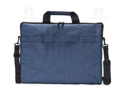 Pasta para notebook de 15,6 polegadas feita de poliéster preto, com alças de couro, fecho de zíper, elegante e moderna. Ideal