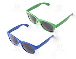 Black plastic sunglasses, modern and stylish, with dark lenses for protection against ultraviolet rays. A cool and