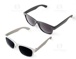 Black plastic sunglasses, modern and stylish, with dark lenses for protection against ultraviolet rays. A cool and