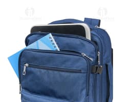 17 Liter Polyester Backpack in gray, ideal for carrying items and belongings with ample internal space and padded straps for
