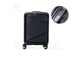 36-liter travel bag in black, made from durable material and equipped with wheels for easy transport.