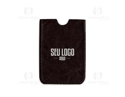 Porta Cartão Couro Sintético preto com capacidade para diversos cartões, feito de material durável e elegante.