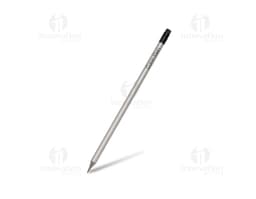 Yellow pencil with eraser on a light wood background.