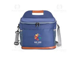 Bolsa térmica de 11 litros em cor vermelha, com alça ajustável e fecho de velcro. Ideal para transporte de alimentos e