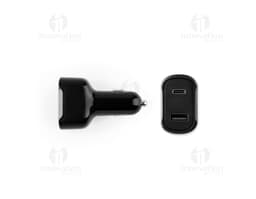 DIRAC Adaptador de isqueiro com porta USBA 18W e USBC 20W em 100 rABS