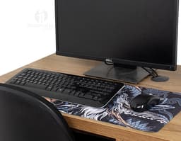 Polyester desk pad for desk protection.