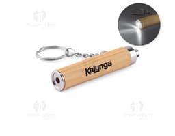 RACHEL Bamboo and ABS Keychain with LED Flashlight
