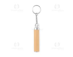 RACHEL Bamboo and ABS Keychain with LED Flashlight