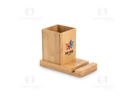 ERWIN Conjunto de escritorio con soporte para móvil y vaso