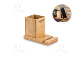 ERWIN Conjunto de escritorio con soporte para móvil y vaso