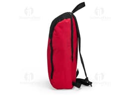 Mochila de poliéster preta com design moderno e elegante, com alças de couro, fecho de zíper, símbolo de bandeira nacional