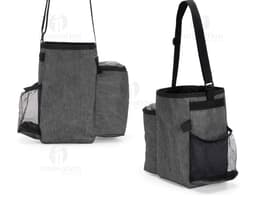 Borsa in poliestere PVC mélange, attrezzatura per comunicazione e stoccaggio. Realizzata in pelle e carta, con manico e