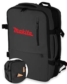 Modern black leather laptop backpack with a special compartment for a laptop, hand strap, zipper, internal pockets, professional and elegant design. Ideal for business trips and office use.