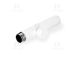 Garrafa de aço inoxidável de 250ml com design moderno e metálico. Equipamento de higiene com dispenser de sabonete líquido