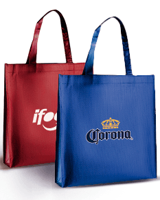 Sacola em TNT Laminado marrom, moderna e elegante, com alça de couro, fecho em zíper e design comercial. Ótima opção para
