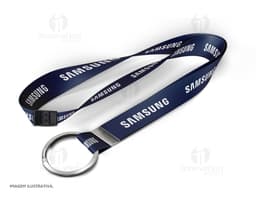 Cordão para crachá com trava 85cm x 2cm - Prático e moderno para garantir a segurança dos seus funcionários. Ideal para