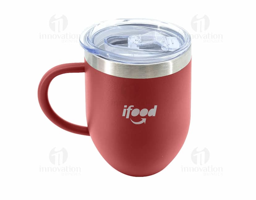 Caneca Térmica Inox 350ml - Imagem de uma caneca térmica em aço inoxidável com capacidade para 350ml.