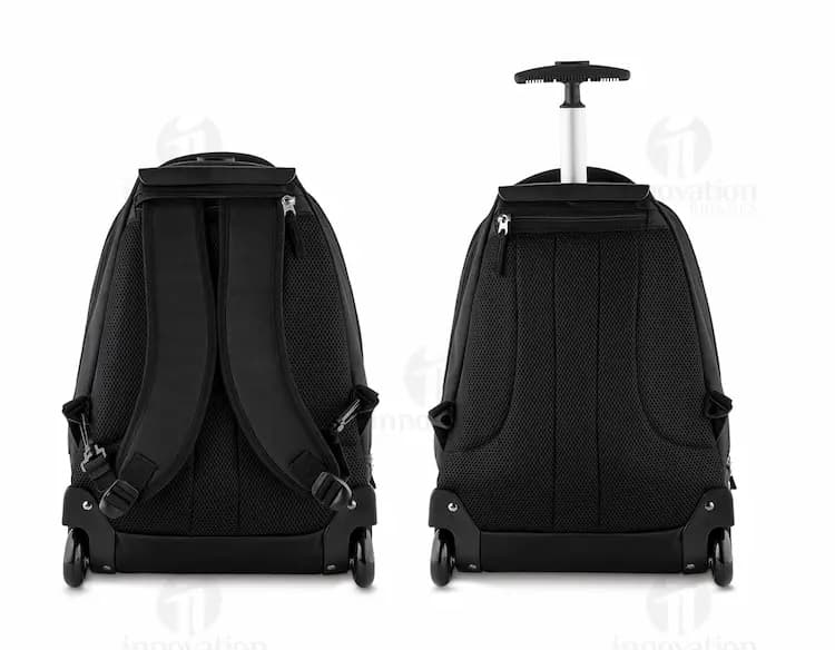 Mochila notebook em poliéster com saída USB.