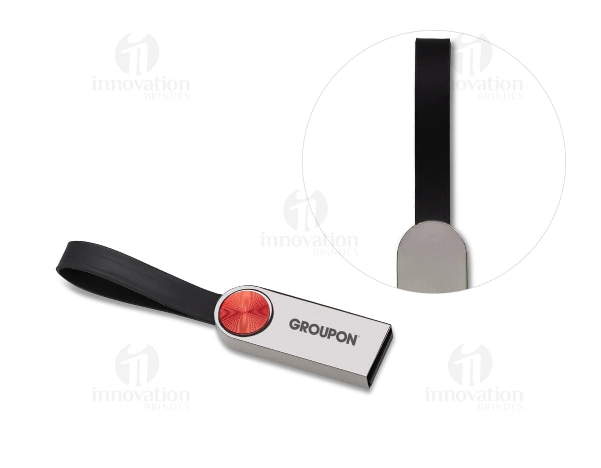 Pen drive plástico giratório de 4GB em cor azul.