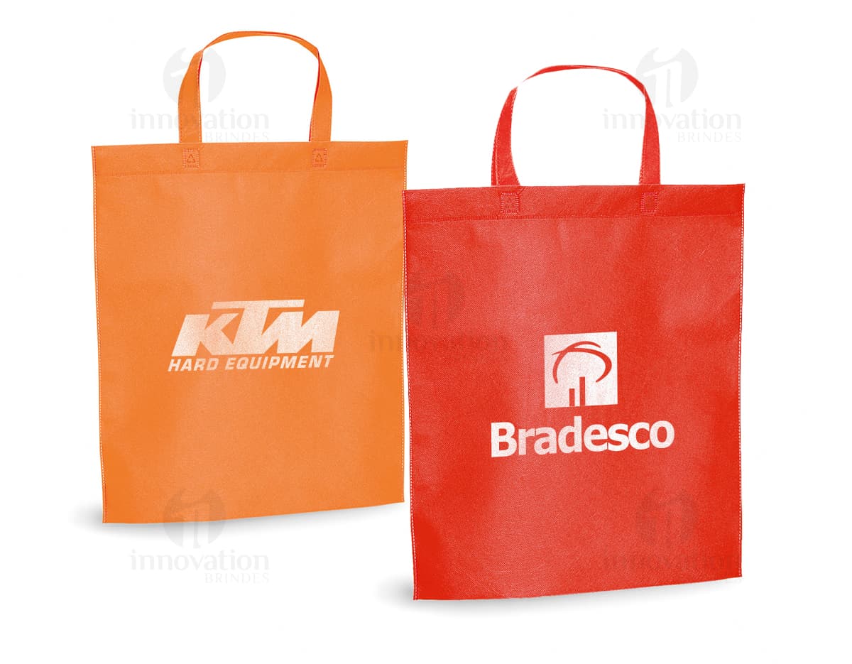 SACOLA 530 x 380 mm em cor laranja, feita de material resistente para transporte de compras e objetos diversos.