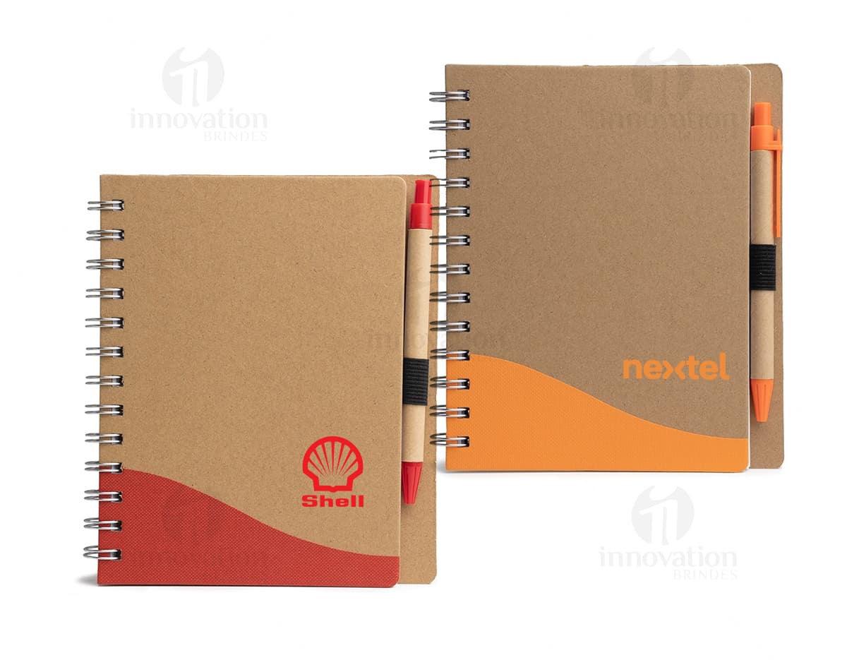 Caderno negócios com capa preta.