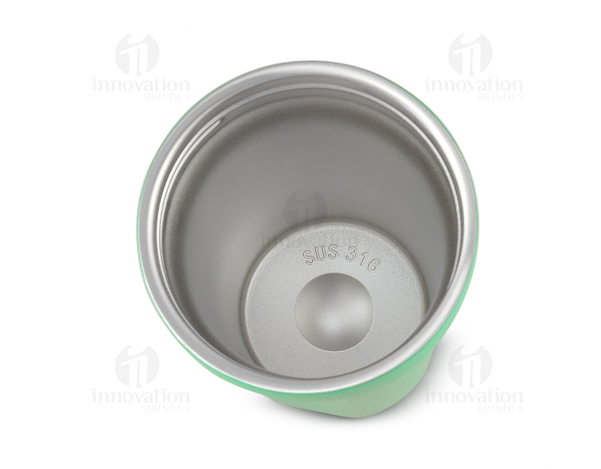 Kit com 6 porta copos em formato circular, feitos de silicone nas cores rosa, azul, verde, laranja, amarelo e roxo. Cada porta copo possui uma estampa abstrata em branco.