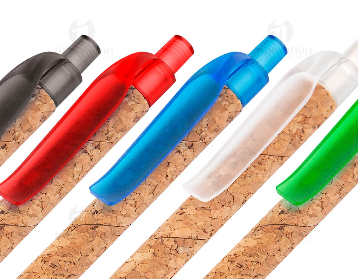 Caneta ecológica azul com clipe plástico. Caneta ecológica azul com clipe plástico.