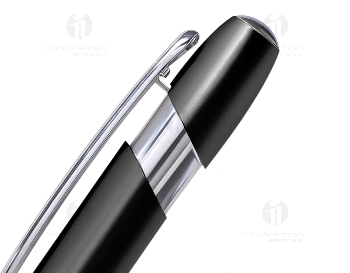 Caneta esferográfica metal preta com clique. Caneta esferográfica metal preta com clique.