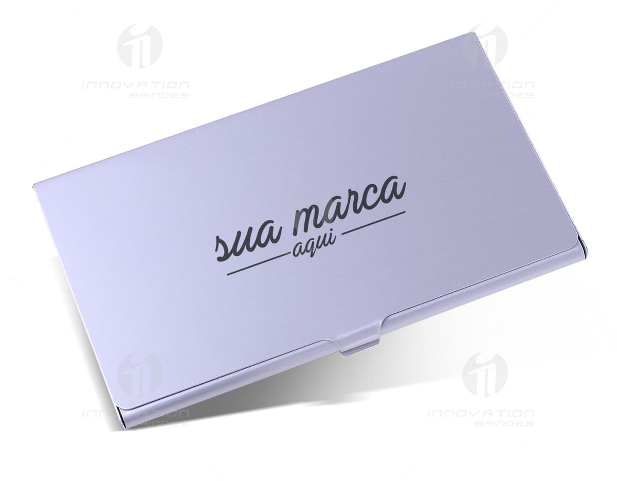 Porta Cartão Metálico Compacto em cor preta, com design elegante e compacto para armazenar cartões de forma segura. Porta Cartão Metálico Compacto em cor preta, com design elegante e compacto para armazenar cartões de forma segura.