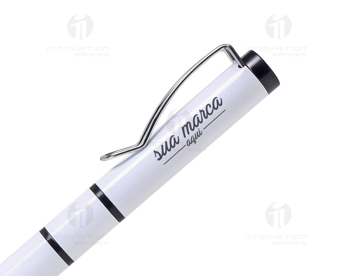 Caneta de metal marca texto com tampa dupla. Caneta de metal marca texto com tampa dupla.
