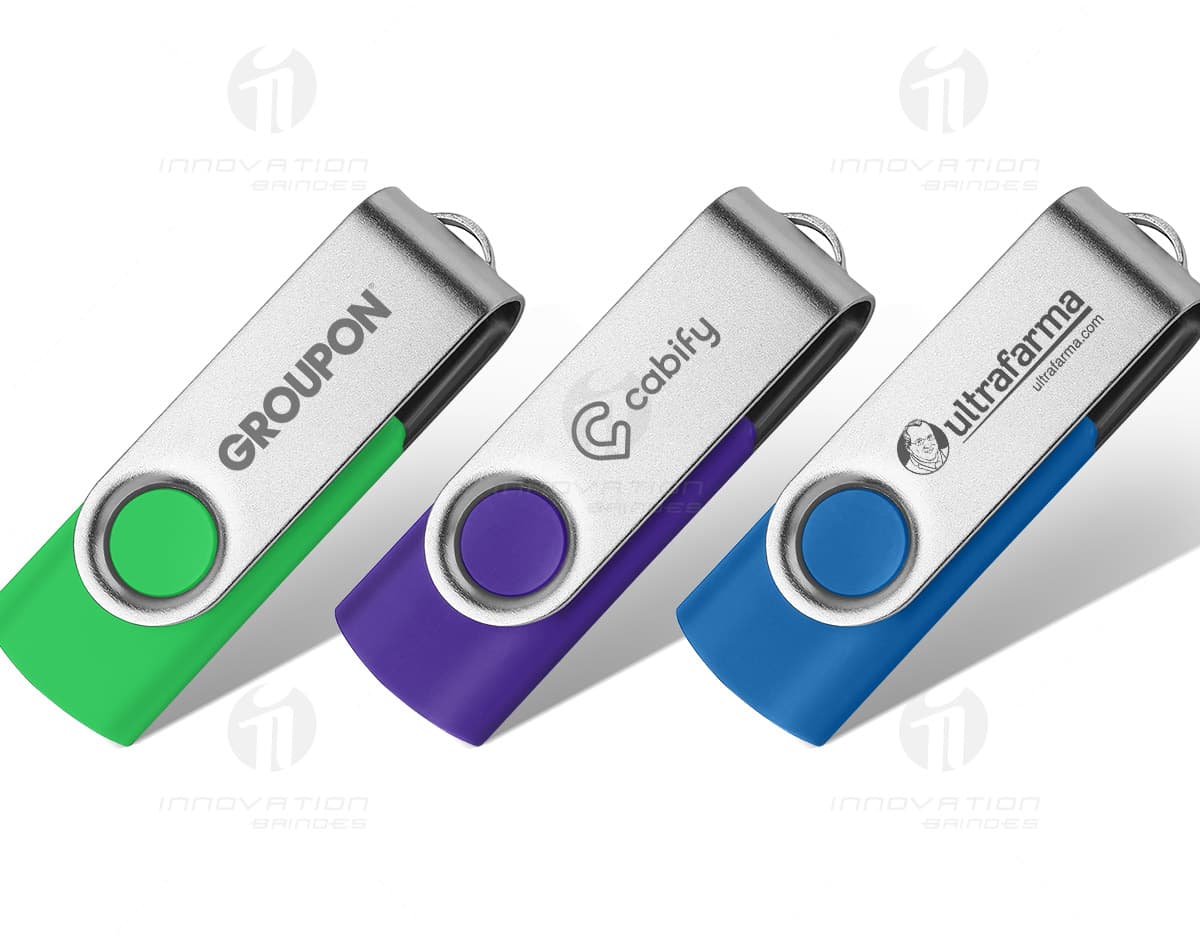 Pen Drive Giratório 4GB Plástico e Metal. Pen Drive Giratório 4GB Plástico e Metal.