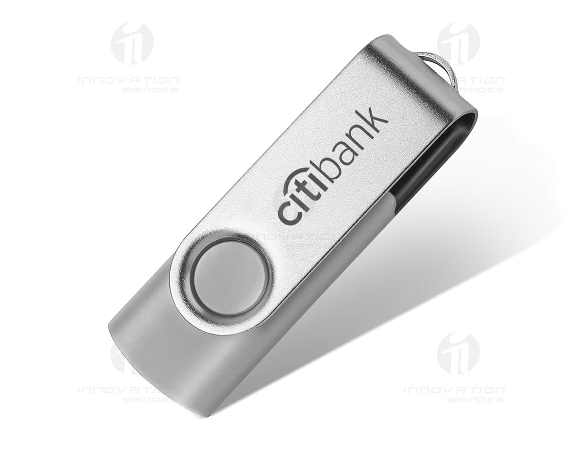 Pen Drive Giratório 4GB Plástico e Metal: Dispositivo de tecnologia móvel, possui botões e conexão wireless. Feito de plástico e metal, é um equipamento eletrônico de comunicação digital. É portátil e possui memória de 4GB. Pen Drive Giratório 4GB Plástico e Metal: Dispositivo de tecnologia móvel, possui botões e conexão wireless. Feito de plástico e metal, é um equipamento eletrônico de comunicação digital. É portátil e possui memória de 4GB.