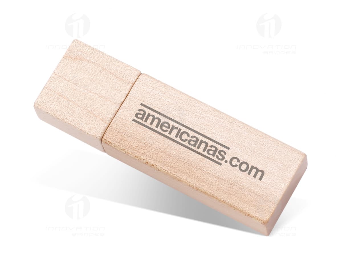 Pen drive retangular de 16GB feito de bambu. Pen drive retangular de 16GB feito de bambu.