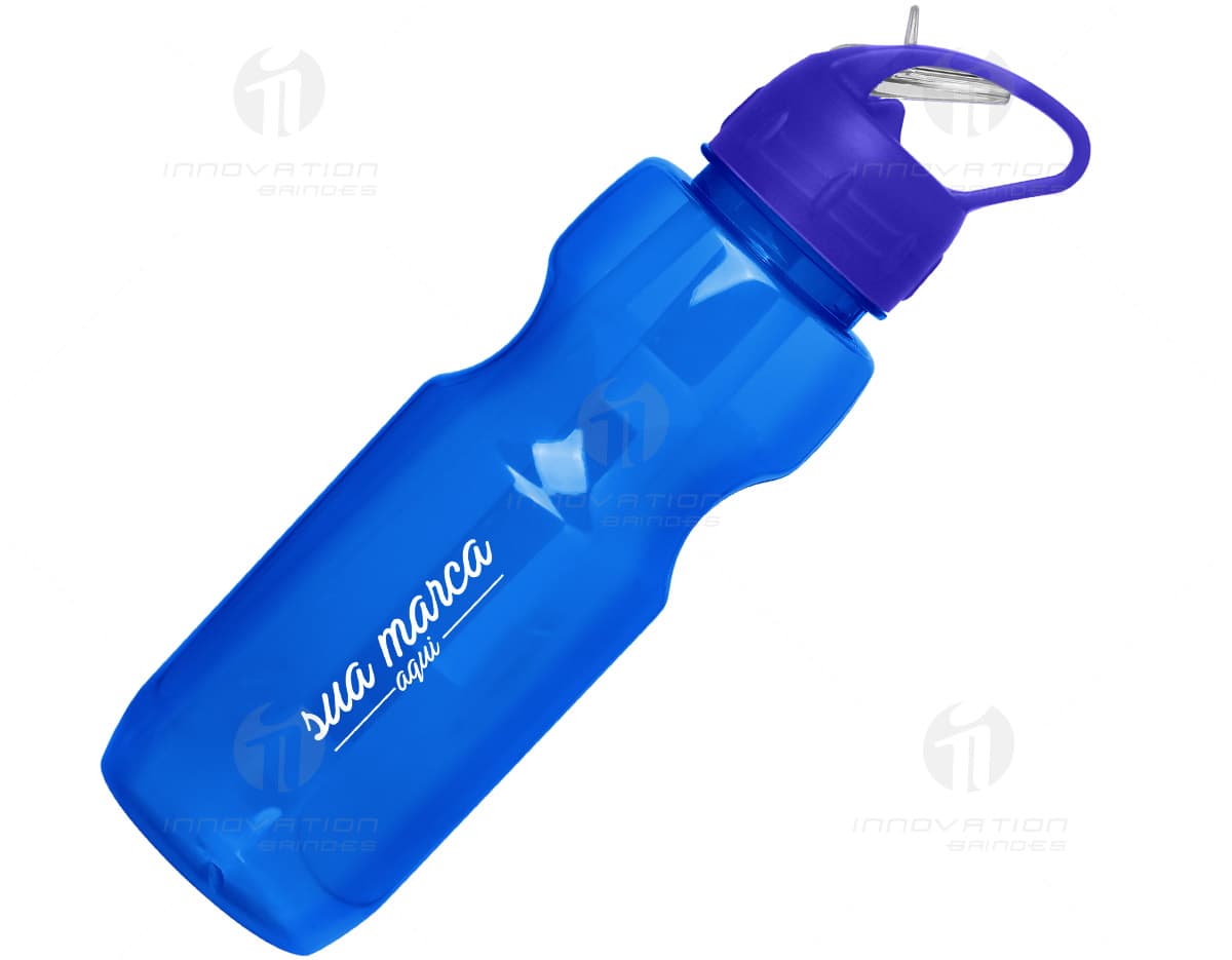 Garrafa Térmica 500ml Inox com alça em fundo branco. Garrafa Térmica 500ml Inox com alça em fundo branco.